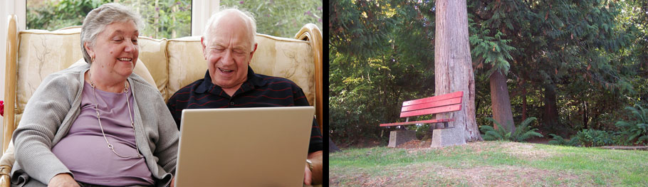 Old couple and bench